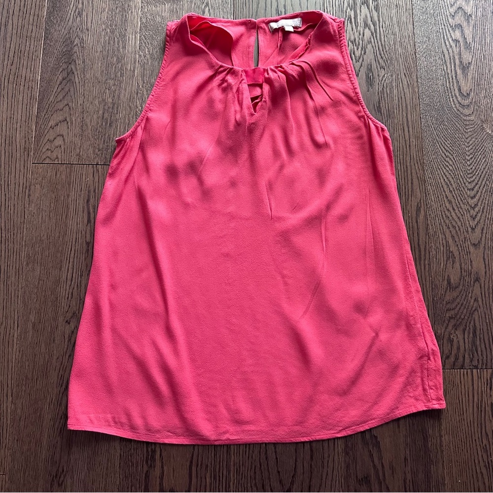 Banana Republic Relaxed Pink Tie Front Sleeveless Blouse